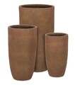 Set ghivece pentru exterior 3 piese Rigo, Bizzotto, Ø37 x 70 cm, fibre de lut, maro rusty