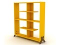 Biblioteca Rafevi Kipp, 113 x 28 x 115 cm, PAL/lemn, walnut/galben