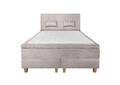 Pat matrimonial, Stockholm, Classic E, 140x200 cm, saltea tip Pocket, topper memory, Taupe