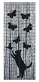 Perdea decorativa pentru usa, Maximex, Cat and butterfly, hand-made, 90 x 200 cm, bambus, alb/negru