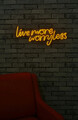 Decoratiune luminoasa LED, Live More Worry Less, Benzi flexibile de neon, DC 12 V, Galben