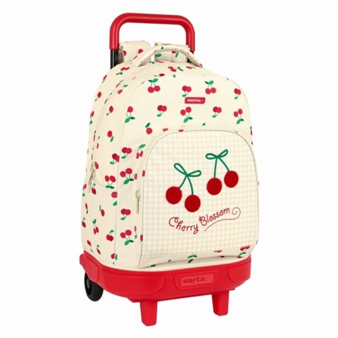 Rucsac cu roti, Safta, Cherry, 33 x 45 x 22 cm, poliester/polipropilena/otel, multicolor