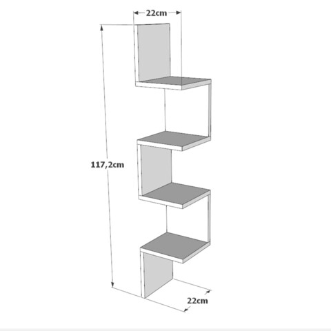 Raft de perete, Locelso, WL9-AN, 22x117.2x22 cm, Antracit