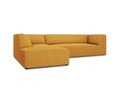 Coltar stanga 4 locuri, Ruby, Micadoni Home, BL, 273x180x69 cm, poliester, galben