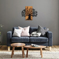 Decoratiune de perete, Monumental Tree , 50% lemn/50% metal, Dimensiune: 67 x 58 cm, Nuc / Negru