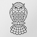 Decoratiune de perete, Owl2 Metal Decor, metal, 27 x 49 cm, negru