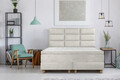 Pat matrimonial, Stockholm, Harmony E, 140x200 cm, saltea tip Pocket, topper memory, Bej