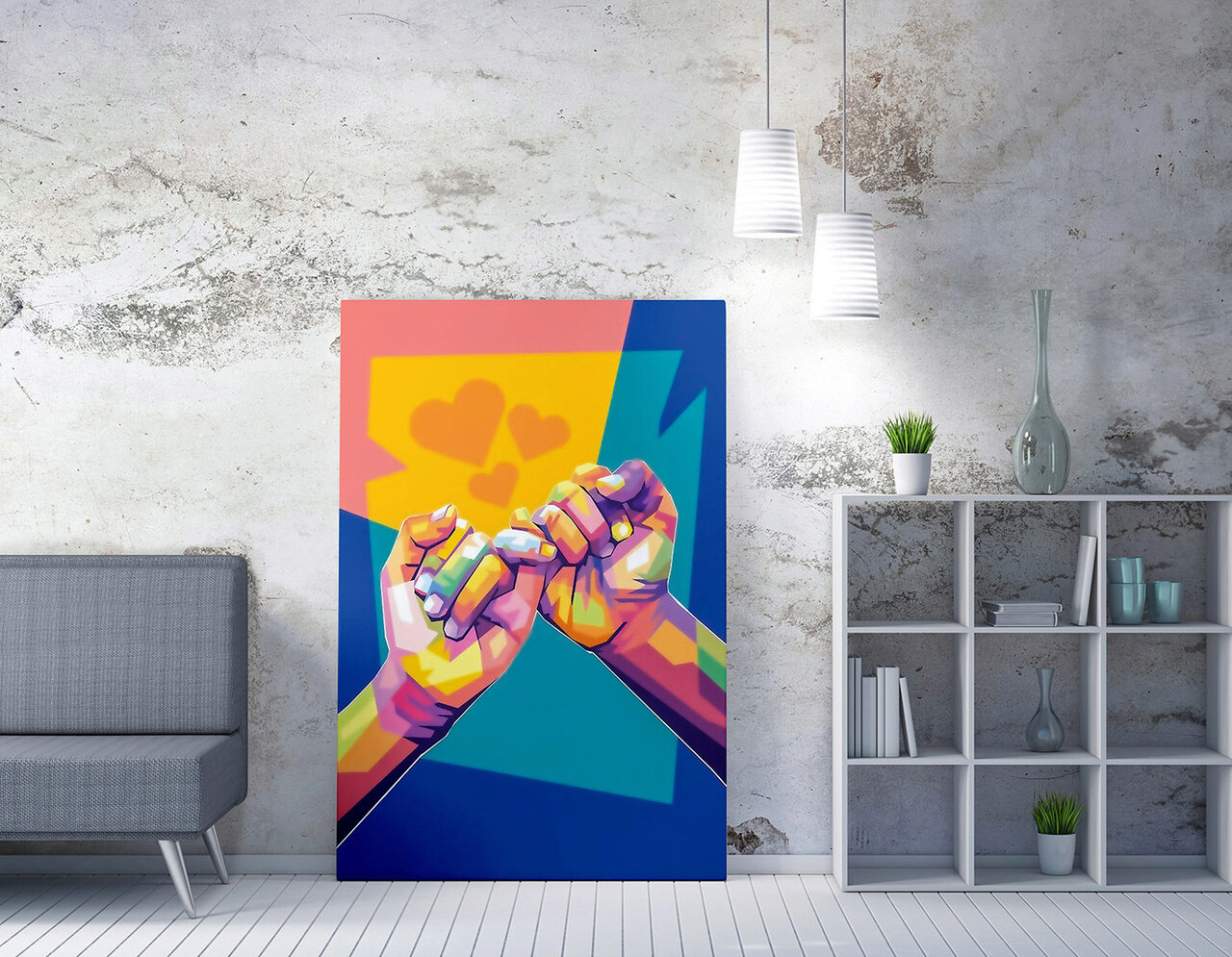 Tablou decorativ, WY201 (50 x 70), 50% bumbac / 50% poliester, Canvas imprimat, Multicolor