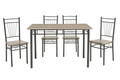 Set masa si 4 scaune Roza, Pakoworld, 120x70x75 cm, MDF, sonoma