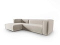 Coltar stanga 4 locuri, Mackay, Cosmopolitan Design, 282x166x73 cm, catifea, bej deschis