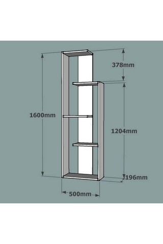 Biblioteca Wand, Puqa Design, 50x19.6x160 cm, maro