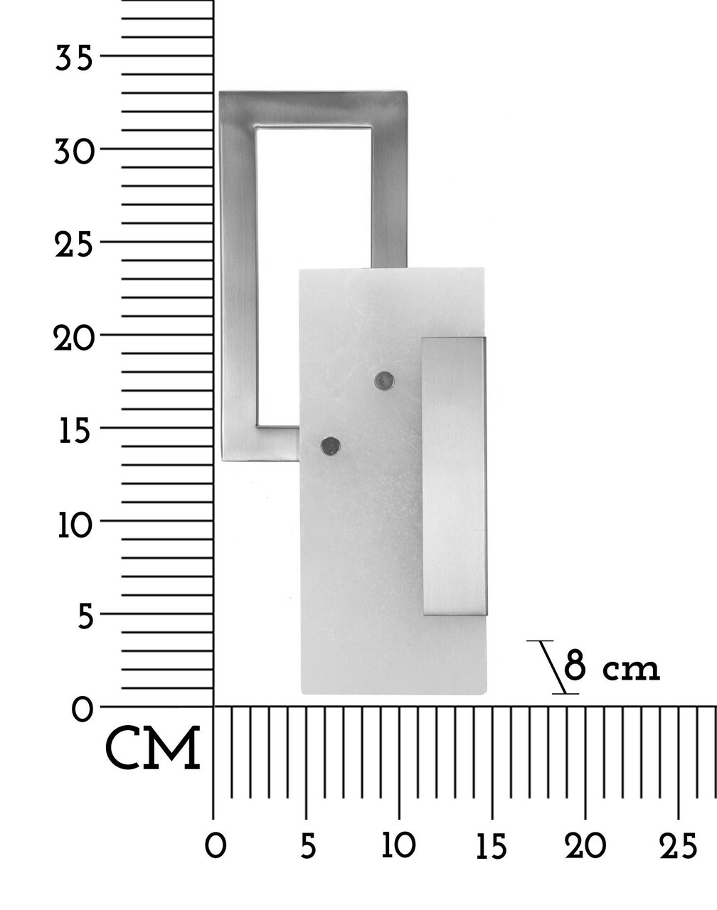 Aplica de perete Cube, Mauro Ferretti, 1 x E14, 40W, 15x8x33 cm, sticla/fier, auriu