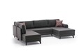 Coltar extensibil Belen, Balcab Home, 300x78x80 cm, lemn, antracit