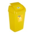 Cos de gunoi cu capac batant pentru reciclare selectiva, Heinner, 50 L, galben