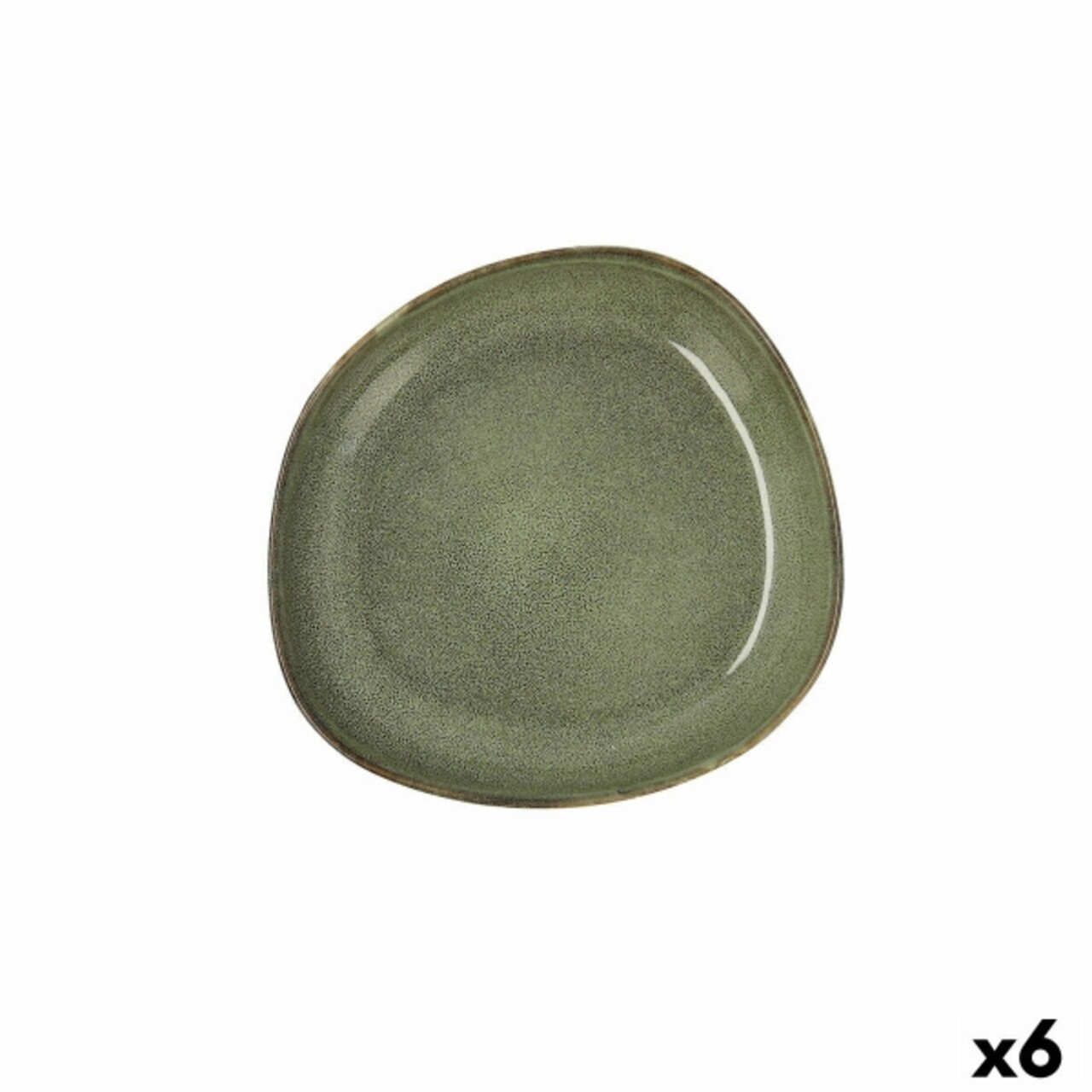 Set 6 farfurii adanci, Bidasoa, Ikonic, 20.5 x 19.5 cm, ceramica, verde