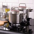 Set oale 6 piese Selection, Ambition, 16/20/24 cm, 1.6 L/3.2 L/5.3 L, inox/sticla, argintiu/transparent