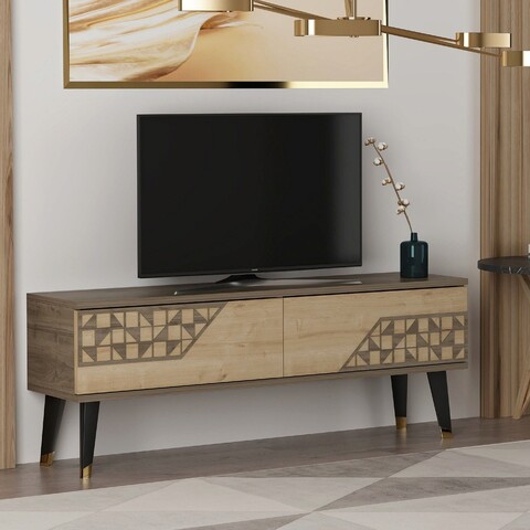 Comoda TV, Olivia, Toronto, 120x45.2x29.6 cm, PAL, Nuc / Stejar Safir