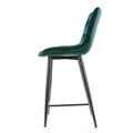 Scaun de bar Chic H-2 Velvet, Signal, 45x37x92 cm, catifea/otel, verde/negru