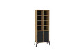 Corp biblioteca, Puqa Design, Lido, 58.6x160x30 cm, PAL, Stejar safir / Antracit