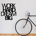 Decoratiune de perete, Work Hard Dream Big Metal Decor, metal, 65 x 70 cm, negru