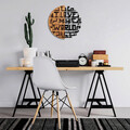 Decoratiune de perete, i Love My World, 50% lemn/50% metal, ø56 cm, Nuc negru