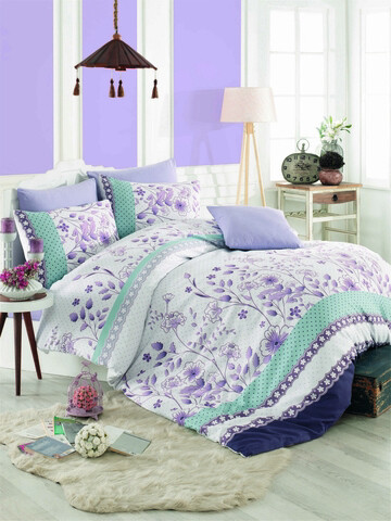 Lenjerie de pat pentru o persoana, Sudenaz - Lilac, Pearl Home, Bumbac Ranforce