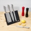 Set 4 cutite cu suport magnetic Silver, Cooking by Heinner, inox/lemn, gri carbon