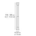 Bara extensibila pentru perdeaua de dus, Wenko, Extra Strong, 110-185 cm, Ø 2.8 cm, aluminiu, alb