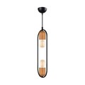 Lustra, Squid Lighting, Dna Pendant, 18.5 x 7 x 58 cm, fier/lemn, negru/maro