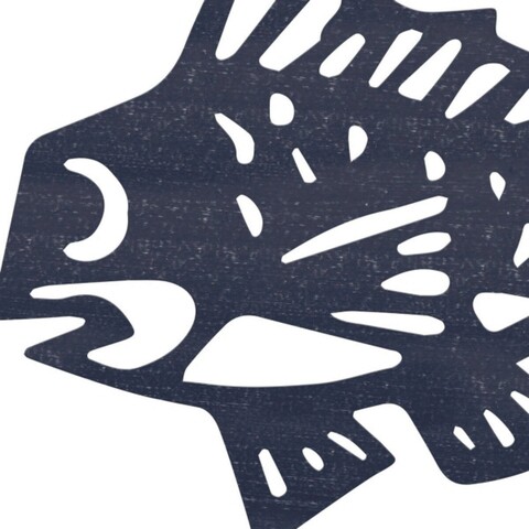 Decoratiune de perete Outdoor Fish, 36 x 26 cm, metal, albastru navy