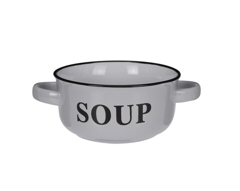 Bol Soup v1, Excellent Houseware, 18x13x6.5 cm, 490 ml, ceramica, alb