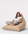 Fotoliu puf, Bean Bag Ferndale, Pyramid Bed, 145 cm, poliester impermeabil, bej nurca