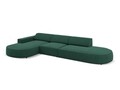 Coltar stanga 4 locuri, Jodie, Micadoni Home, BL, forma rotunjita, 342x166x70 cm, poliester, verde