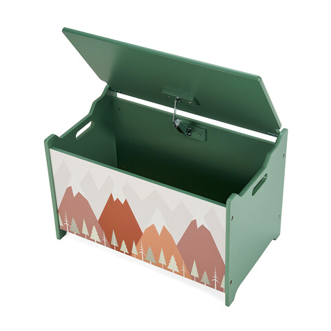 Organizator jucarii / mobilier camera copilului U-grow, 60x40x37 cm, lemn, verde