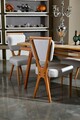 Set masa cu 4 scaune, Vow Chair, Palace Wooden, lemn de carpen/textil, stejar/crem