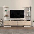 Comoda TV, Zena Home, Ava, 183.6x140x31.7 cm, PAL, Stejar alb