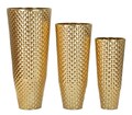 Set 3 ghivece / vase decorative Glotty, Mauro Ferretti, 48x48x110 cm, fier, auriu