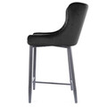 Scaun de bar Colin B H-2 Velvet, Signal, 48x42x88 cm, catifea/otel, negru