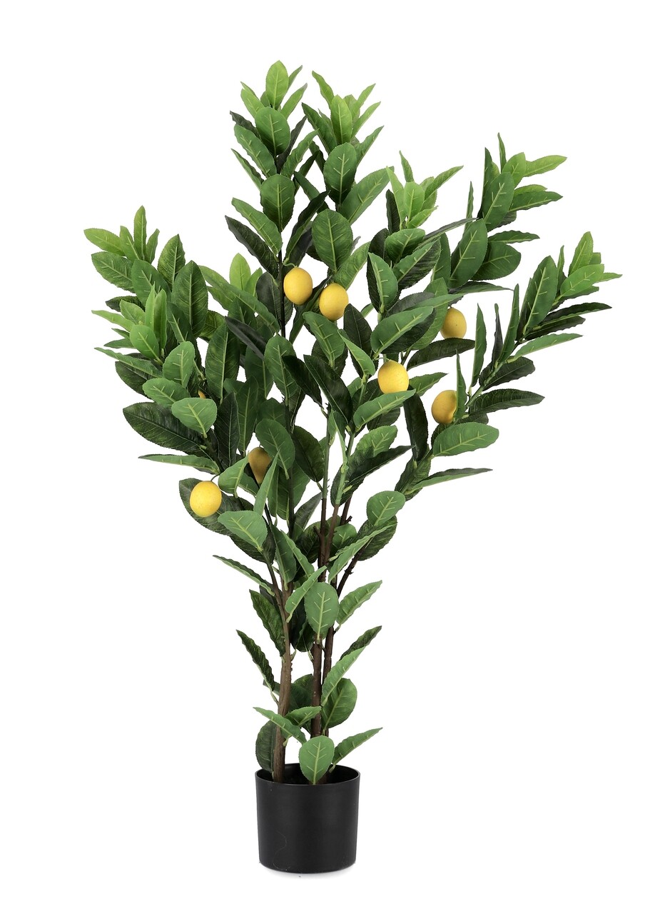 Planta artificiala in ghiveci Lemon, Bizzotto, 62 x 58 x 115 cm, 224 de frunze, verde