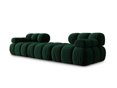 Canapea modulara 3 locuri, Bellis, Micadoni Home, BL, 188x188x63 cm, catifea, verde bottle