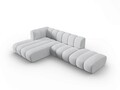 Coltar modular stanga 5 locuri, Lupine, Micadoni Home, BL, fara cotiera, 294x175x70 cm, poliester chenille, gri deschis