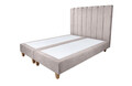 Pat matrimonial, Stockholm, Lines E, 180x200 cm, saltea tip Pocket, topper memory, Taupe