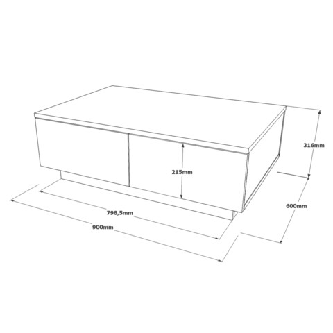 Masuta de cafea LV17-WK, Yardley, 90x60x31.6 cm, natural/alb