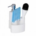 Set dispenser detergent lichid si perie de vase in suport, Wenko Empire