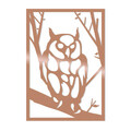 Decoratiune de perete, Owl, Metal, Dimensiune: 35 x 50 cm, Cupru