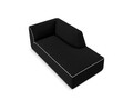 Sezlong living dreapta 1 loc, Ruby, Micadoni Home, BL, 180x93x69 cm, tesatura chenille, negru/bej