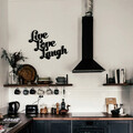 Decoratiune de perete, Live Love Laugh Metal Decor, metal, 52 x 38 cm, negru