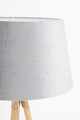 Lampadar Wallas, Bizzotto, D52x152 cm, 1 x E27, 40W, lemn de stejar/terilena catifelata, gri