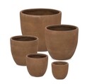 Set ghivece pentru exterior 5 piese Rigo, Bizzotto, Ø52 x 47.5 cm, fibre de lut, maro rusty