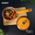 Cratita cu capac 1.8 L, ORIGINI by Chef Nicolai Tand, Cooking by Heinner, 18x8.5 cm, aluminiu/ceramica, portocaliu degrade/gri